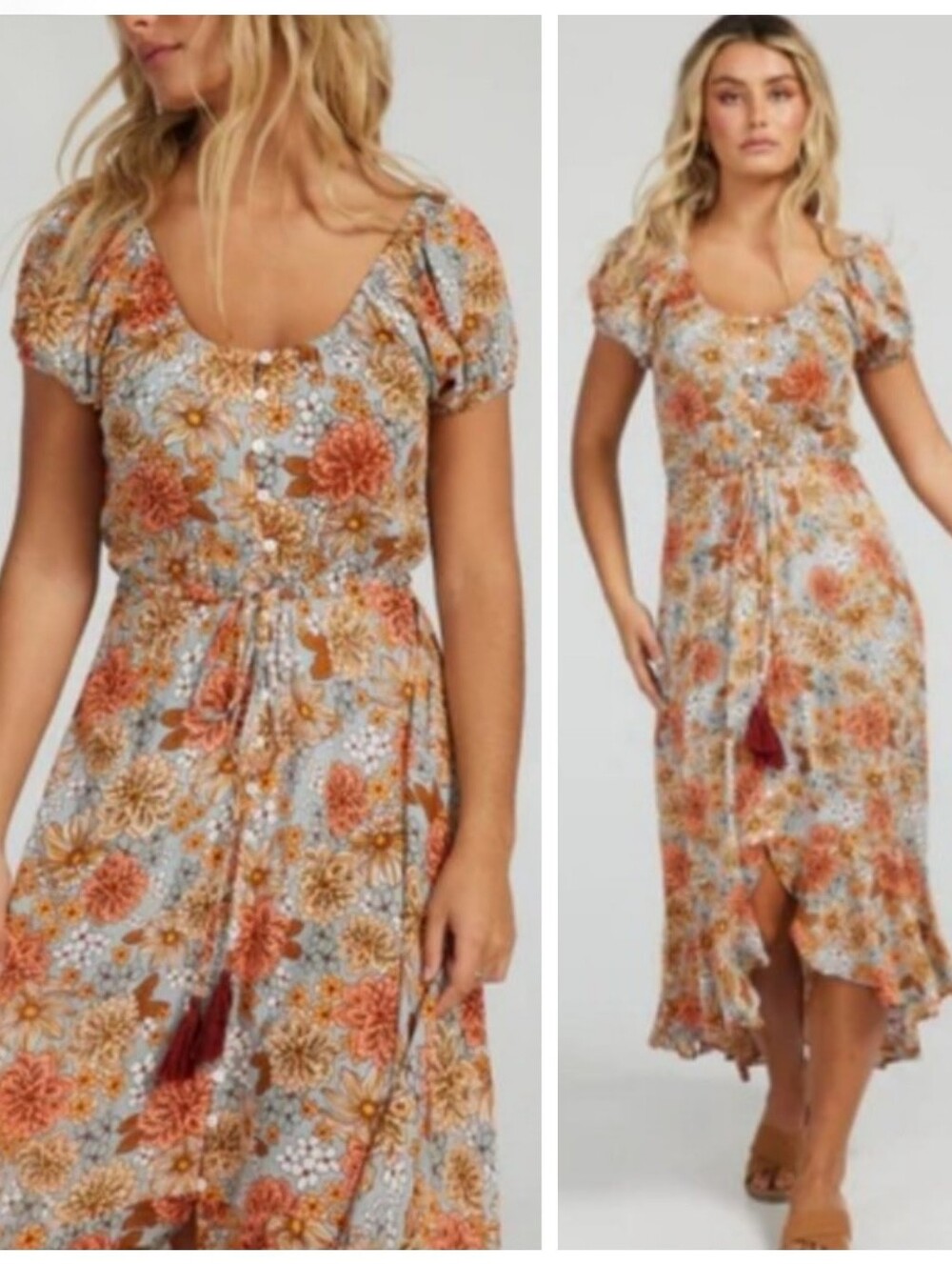 NWT $142 Talisman Rhiannon Dress Secret Garden Women's Small Floral High/Low Hem